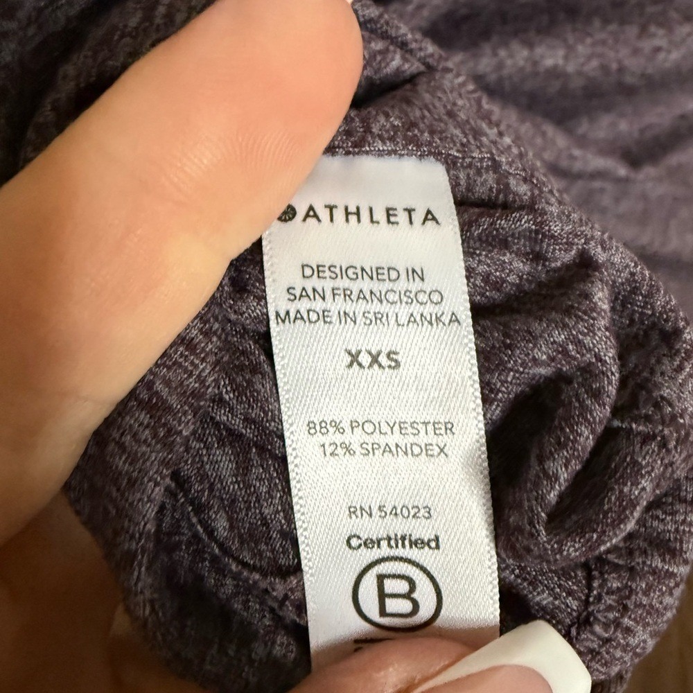 Athleta Hoodie Women's XXS Purple Heather Performance Pullover Athleisure - Picture 3 of 4